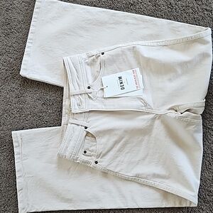 NWT Sezane Le Crop Jeans, Ecru, Size 0 (32 European size)